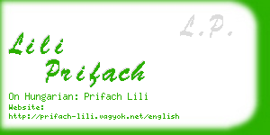 lili prifach business card